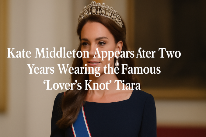 Kate Middleton Appears After Two Years Wearing the Famous 'Lover’s Knot' Tiara